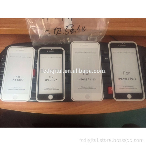 Newly product 2.5D full screen tempered glass protector for iphone7 with backboard